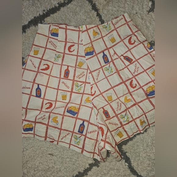 La pompomera novelty printed high waisted shorts womens small - Picture 6 of 6